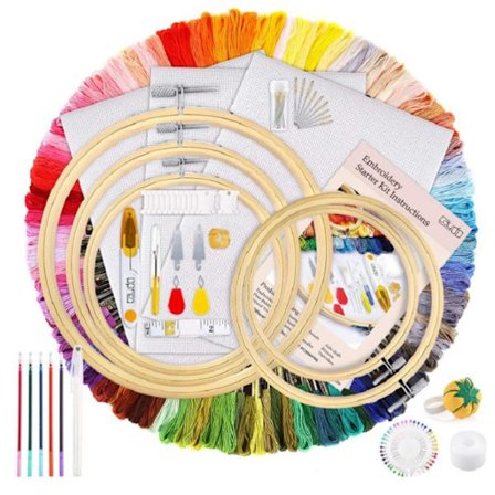 206-delad Broderi-kit, Korsstygn-kit med Instruktioner DXGHC