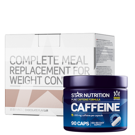 Complete Meal Måltidsersättning Viktkontroll + Koffeintabletter 200 mg 90 Kapslar