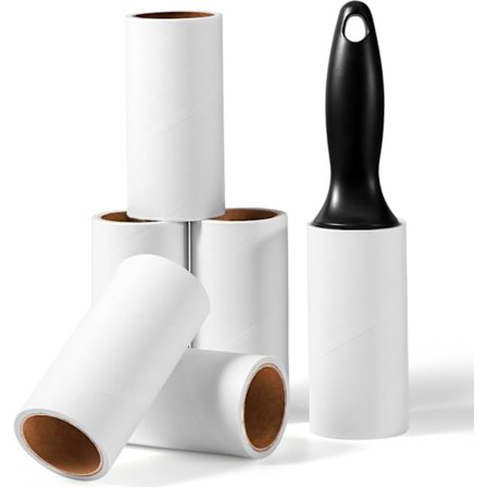 Klarulle, Dyrehår-rulle, 6 ruller + 1 håndtag, 360 ark meget klæbrig fnugrulle, dyrehårsbørste til P