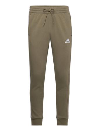 Essentials Fleece 3-Stripes Tapered Cuff Joggers Joggebukser Pysjbukser Kakigrønn Adidas Sportswear*Betinget Tilbud