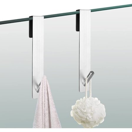 Duschkroker, sett med 2 kroker for dusjvegg uten boring med skumbeskyttelse, håndklekroker i rustfritt stål, dusjkrokholder for håndkle,