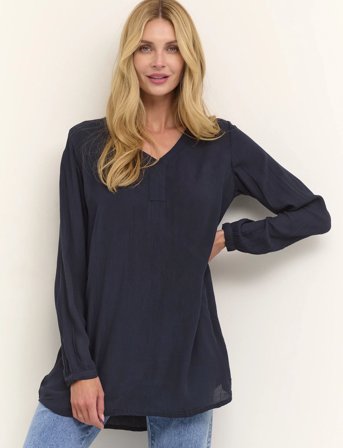 Kaffe Amber V-Neck Tunic - Blue - 34