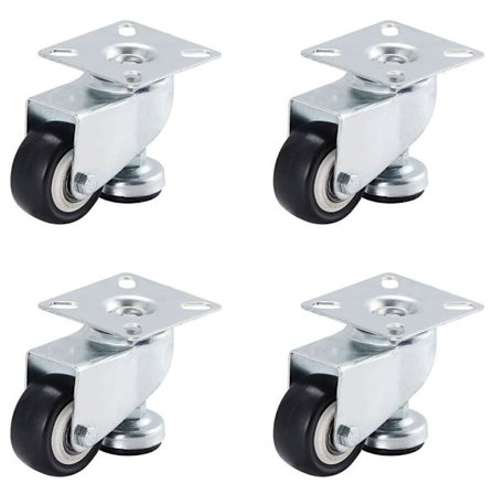 4 stk trinsehjul 2" svingbare trinser Utjevningsplate hjul