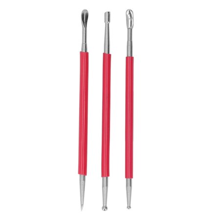 3 stk. rustfrit stål DIY læderværktøj til modellering til presning, polering og skæring