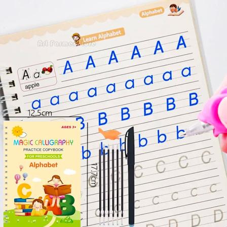 Genanvendelig Skrivepasta Kalligrafi Håndskrift Kopibok til Børn Børnebog Engelsk Multiplikation og Division Øvelse Legetøj Letter