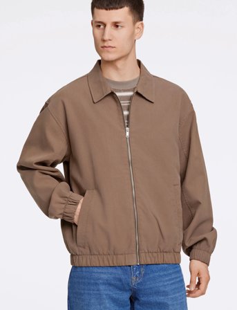 Lindbergh Zip Through Overshirt - Brown - XL