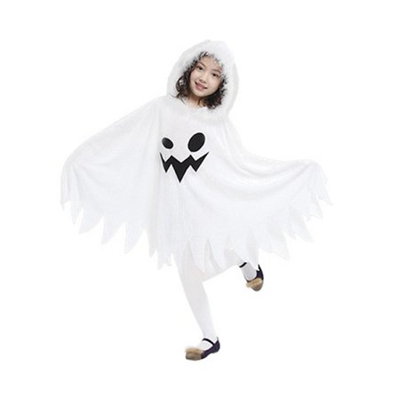 Barns vit huva Cape Funny Ghost Cosplay