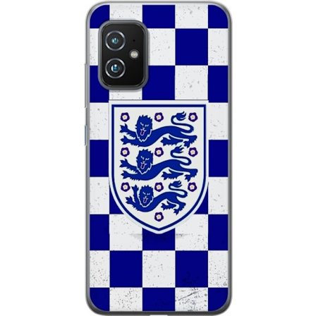 Yhteensopiva Puhelinkuori Asus Asus Zenfone 8 Graafinen shakkiruudukkokuviointi sinisellä ja valkoisella, klassisella heraldisella vaakunalla, retroh