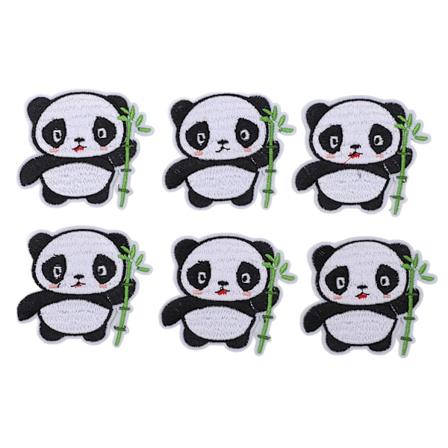 6 kpl Panda-paikka Panda-kuvio DIY ompelupaikat Puuvillavaatepaikat Mukautetut paikat reppuille Vaatteet Laukut