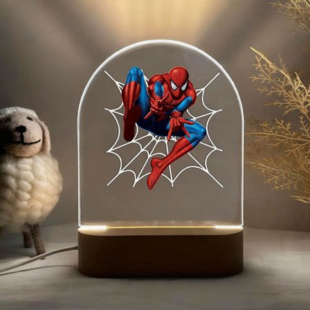 Spiderman Natlampe: Graveret Børneværelsesindretning