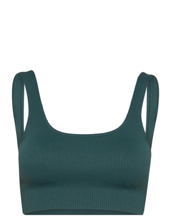 Ribbed Seamless Bra Lingerie Bras & Tops Sports Bras - All Green Aim ́n