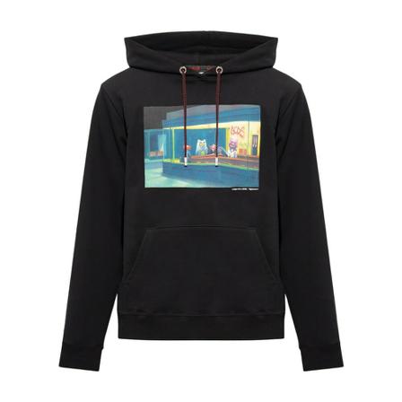 Gcds Printed hoodie , Zwart , Heren , Maat: M