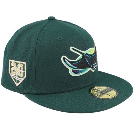 New Era - MLB Svart fitted Keps - Tampa Bay Rays 59FIFTY Dark Green Fitted @ Hatstore
