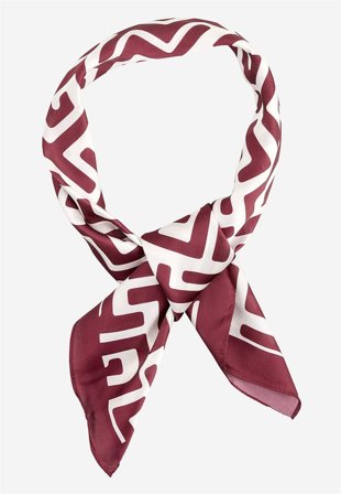 Soyaconcept - Skjerf i mønstret sateng i mørkerød/mønstret for damer i størrelse - Cellbes