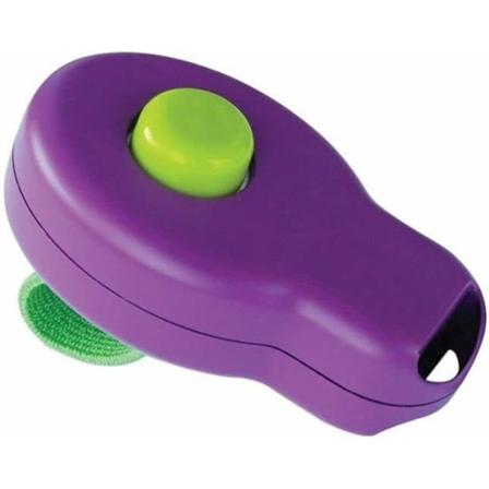 Koiran koulutusklikkeri, koulutustyökalu pennulle, jossa sormenpidike (violetti) Purple