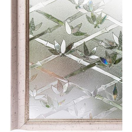Privatlivsvindue Frosting Film Bambus No-Glue 3D Statisk Dekorativ