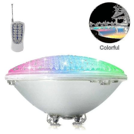 Led Bassengbelysning, 18w Par56 Rgb Svømmebassenglys. Undervanns Spotlight Med Fjernkontroll Bassengbelysning, 12v Ac / Dc Ip68 Vanntett Bassenglampe