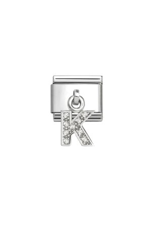 CHARMS Letter cz & 925 Sterling Silver K