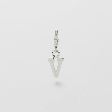 V Letter Charm - STERLINGSØLV