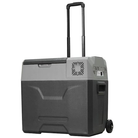 Rootz-autojääkaappi - Cool Box - Kosketusnäyttö - 2 pyörää - Teleskooppikahva - Autojääkaappi - Alumiini-muovi - Harmaa - 58,6L x 37,8W x 54,5K cm
