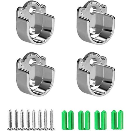 Hengende skinnebraketter Rund klesskaprør Sink legering U-formet gardinstang (25mm)