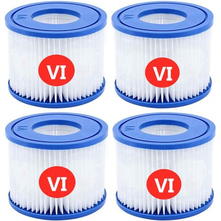 Replacement Filter Cartridges for Bestway VI, for Lay-Z-Spa Miami, for Coleman SaluSpa Filter 90352E Pool Filter (4 Pack)