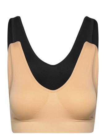 Decoy 2-Pack Bra Wide Straps Lingerie Bras & Tops Soft Bras Tank Top Bras Beige Decoy
