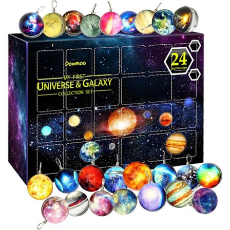 Julkalender 2024, 24 Dagar Rymdplaneter Julnedräkningskalender, Universum Galaxsamlingssats Present till Barn Pojkar Flickor