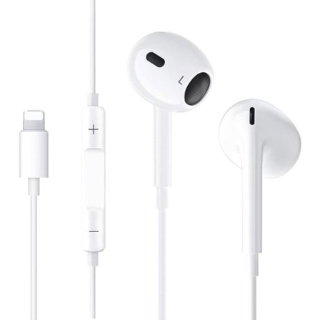 Hörlurar för iPhone, HiFi Stereo trådbundna brusreducerande hörlurar med inbyggd mikrofon och volymkontroll Kompatibel med iPhone 13/13Mi. szq