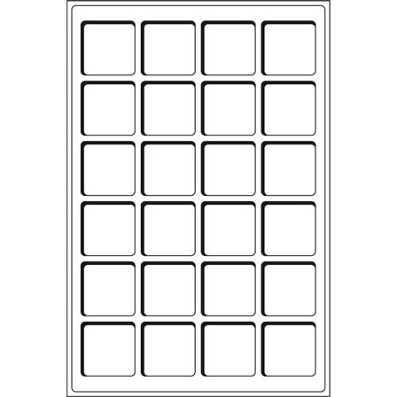 Møntindsats til kuffert - Blå - 24 inddelinger - Leuchtturm