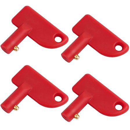 Batteri hovedbryter erstatningsnøkkel 14mm 4 stykker, hovedbryter Nato Bone Key Abs plast, frakoblingsnøkkel universell nøkkel, batteribryter 