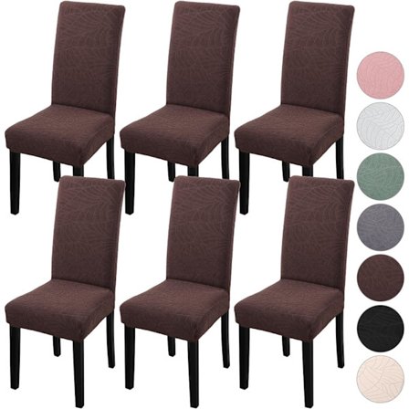 4-pack julstolsöverdrag, stretch, avtagbara tvättbara matsal Lämna-choklad