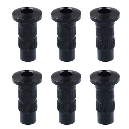 6 kpl Läpi Runko Sähkökitaran Ferrule Kiinnikkeet Paksut Mustat