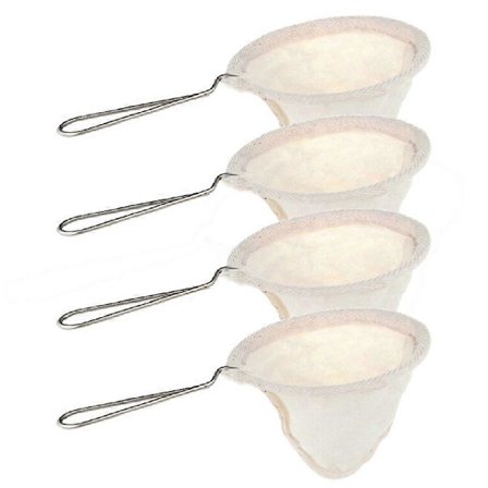 4 stk. Kaffefilter i flanellstoff, gjenbrukbare kaffetraktere med håndtak, håndlagde kaffetilbehør [D]