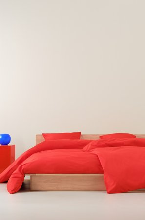 Jotex - Dynetrekksett Enkeltseng Økologisk Tomatrød - ZACK - Kjøp Enkeltseng hos Jotex