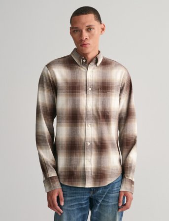 GANT Reg Ut Shadow Check Flannel Shirt - M