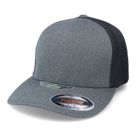 Flexfit - Unipanel Dark Grey/Black Trucker Flexfit Flexfit Grey Cap - @ Hatstore