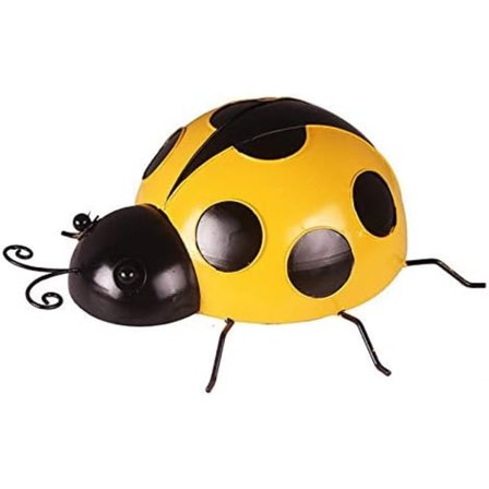 Metall Marihøne, Dekorative Metall Marihøner Hagepynt, Plen Ornamenter Innendørs 3D Skulpturer, Hjem / Romdekor (Gul)