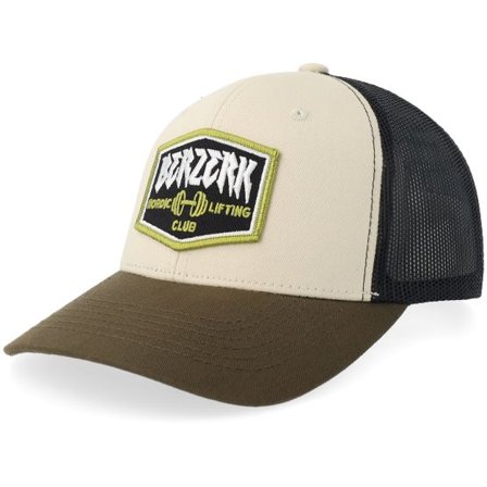 Berzerk - Beige trucker Keps - Nordic Lifting Patch Ivory/Forest/Black Trucker @ Hatstore