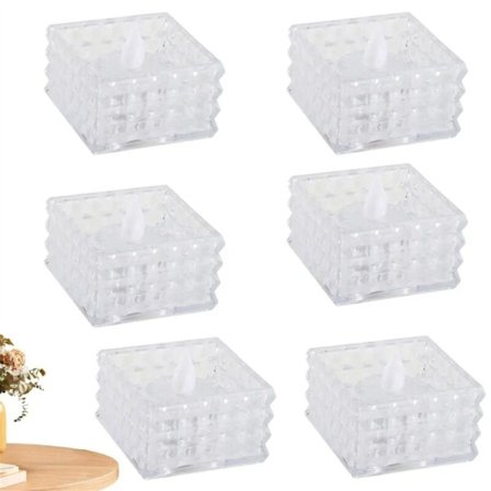 6 kpl LED-kuutio teekynttilöitä liekittömiä sähköisiä väärennettyjä tuikkuja häihin Halloween-juhlien koristeisiin