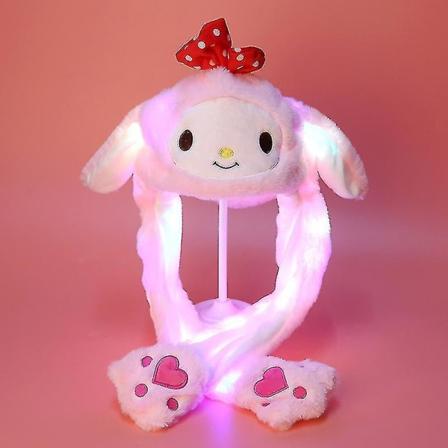 Plysch kaninhatt kan röra sig Intressanta söta mjuka plyschkaninhattpresenter för flickor Luminous Melody Cap