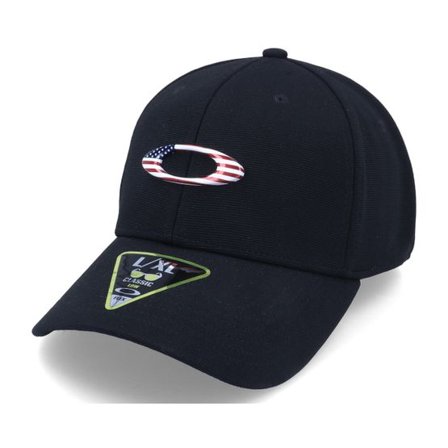 Oakley - Svart flexfit Keps - Tincan Black/American Flag Flexfit @ Hatstore