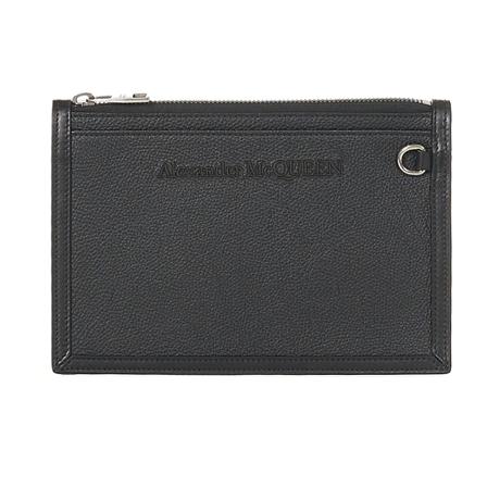 Alexander McQueen Pung Sort, Herre Punge og Kortholder, Størrelse: ONE Size