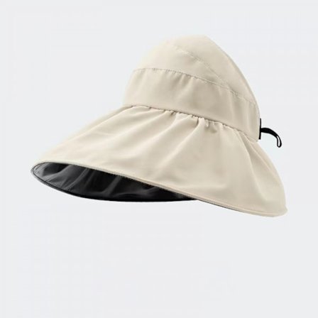 UV Anti-ultraviolet Air Top Solhatt Kvinner Svart Plast Fiskerhatt Sommer Solhatt-----Beige