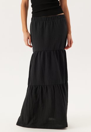 Pieces Pcsikka Hw Maxi Skirt Black Vaatteet