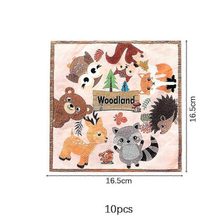 Jungle Dyr Zoo Tema Engangsservice Sæt Til Børnefødselsdagsfest Dekorationer Brun Safari Dyr Skov Baby Shower Party