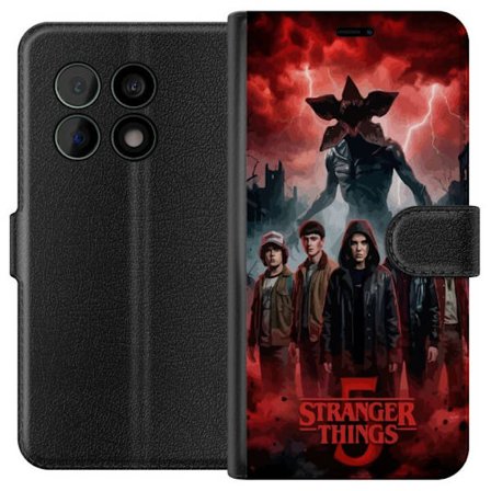 Yhteensopiva Lompakkokotelo OnePlus OnePlus 10 Pro Pimeä Stranger Things -inspiroima fantasiakuvaus salamalla, dramaattisella taivaalla ja intensiivi