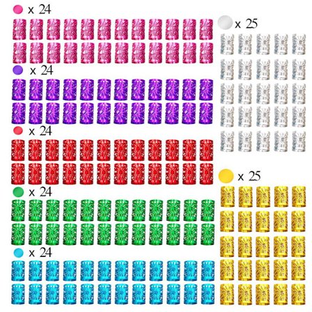 DIY Smutsiga Fläta Tillbehör Set Aluminium Ring Ihålig Präglad Rör Smycken Tillbehör Hår Ring Fläta Ring Spänne Hår Ring