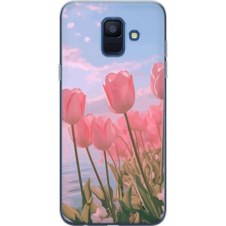 Mobilskal till Samsung Galaxy A6 (2018) med Rosa Tulpaner