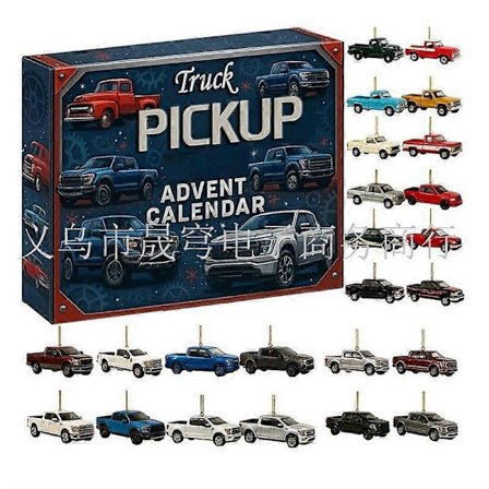 Pickup Truck Adventskalender 2026, Adventskalender 2026 för barn, 24 dagars Truck Julnedräkningskalender för småbarnspojkar, Jul (LGL)